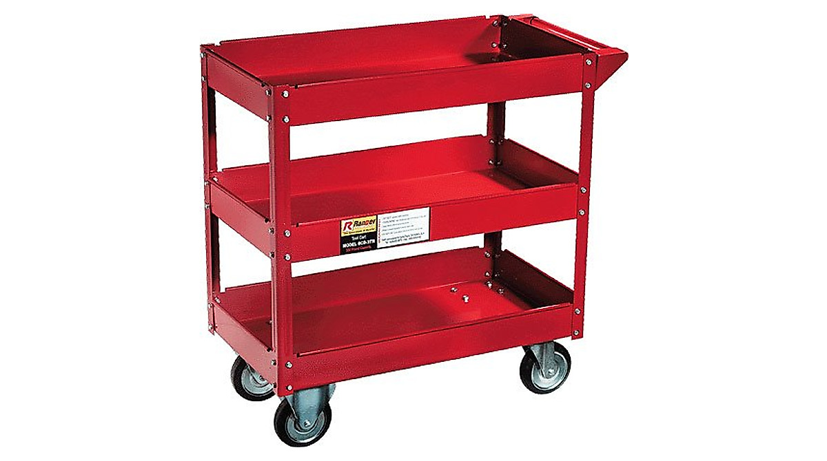 THREE TRAY Rolling Tool Cart for Garage & Warehouse