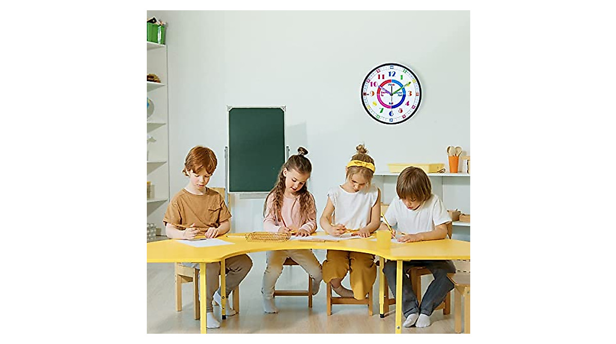 Telling Time Wall Clock for Kids - Silent & Educational | Jenlystime
