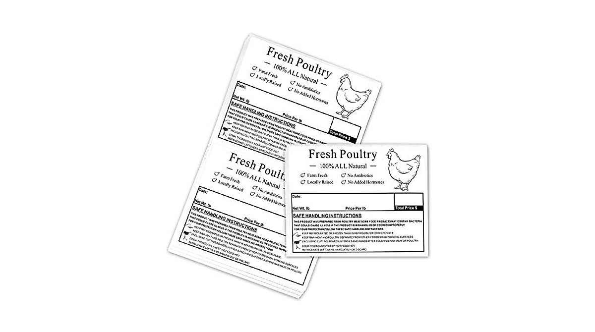 Poultry Freezer Labels - 50 Pcs for Safe Handling