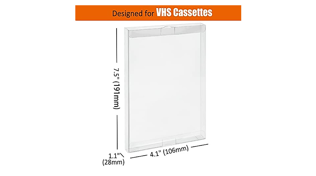 VHS Cover Storage Case 10 Pack Clear Display Cases for Home Movies