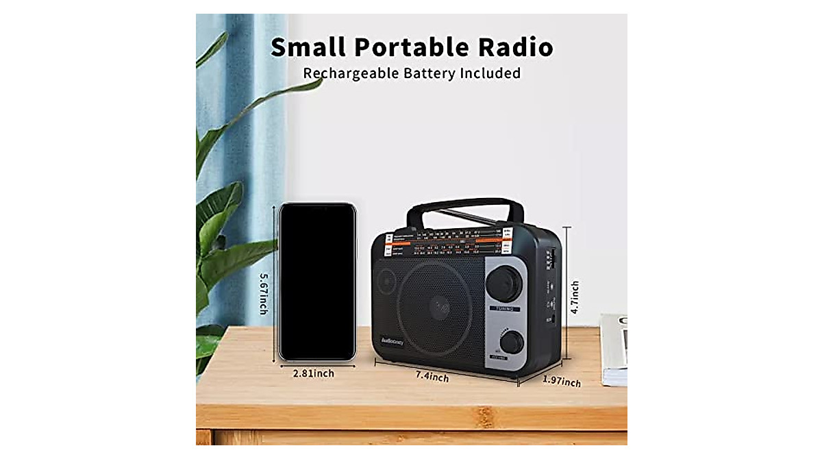 Multi-Band AM/FM/SW1-2 Radio Transistor Radio AC or Battery Operated ...