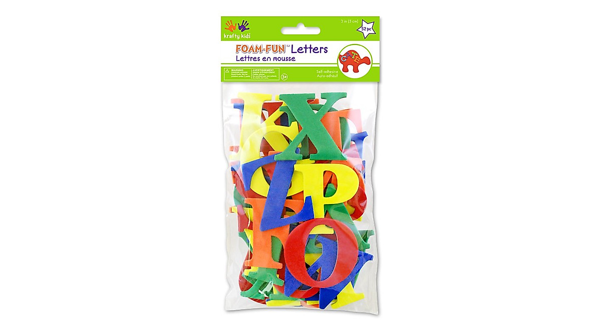 Peel & Stick Alphabet Foam Letters - 52 Count