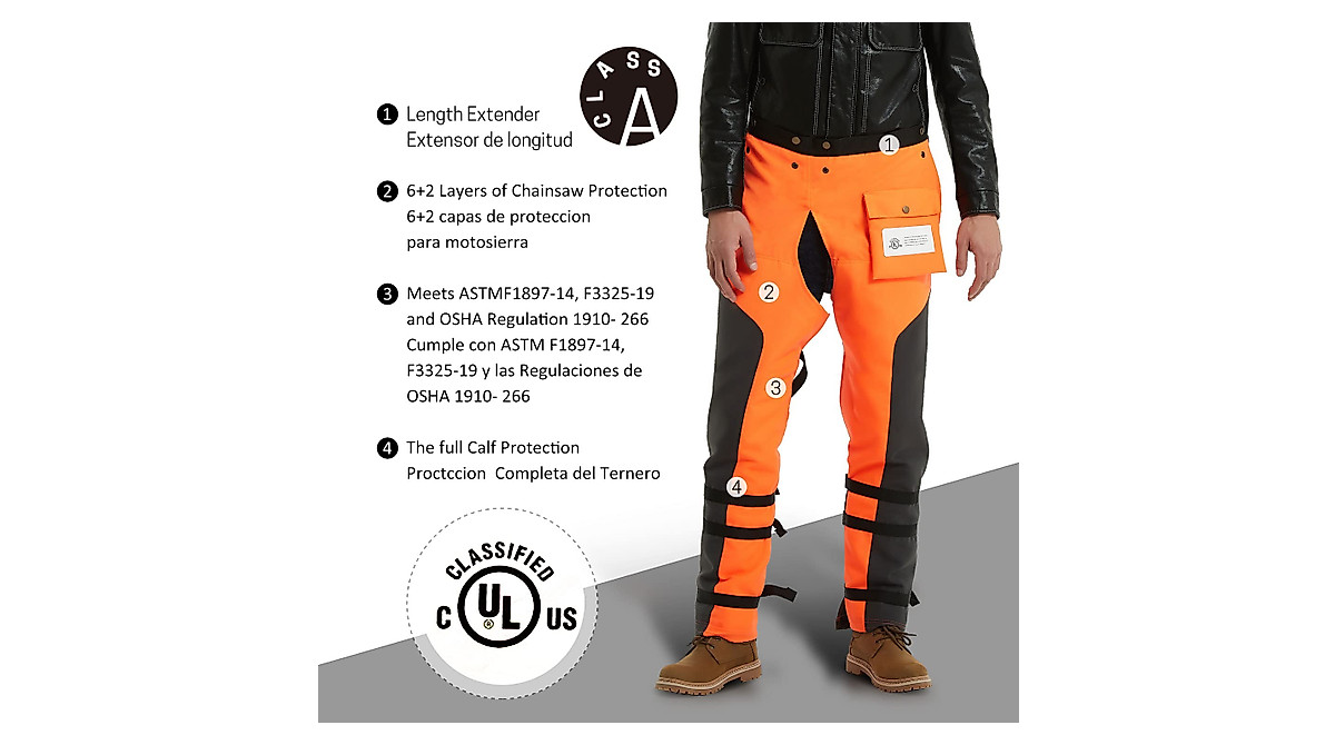 ZELARMAN Chainsaw Chaps - 8-Layer Protection for Loggers