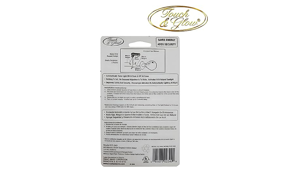 Outdoor Light Control with Photocell and Swivel Mount | Touch & Glow