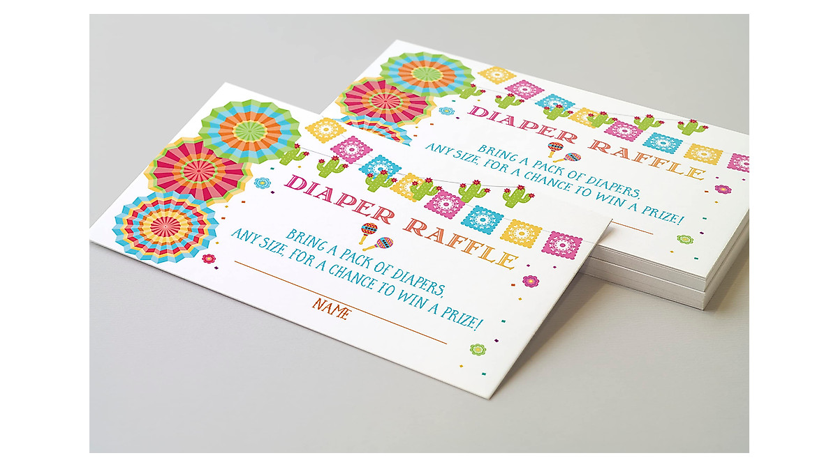 Fiesta Diaper Raffle Cards - 50 Count for Baby Showers