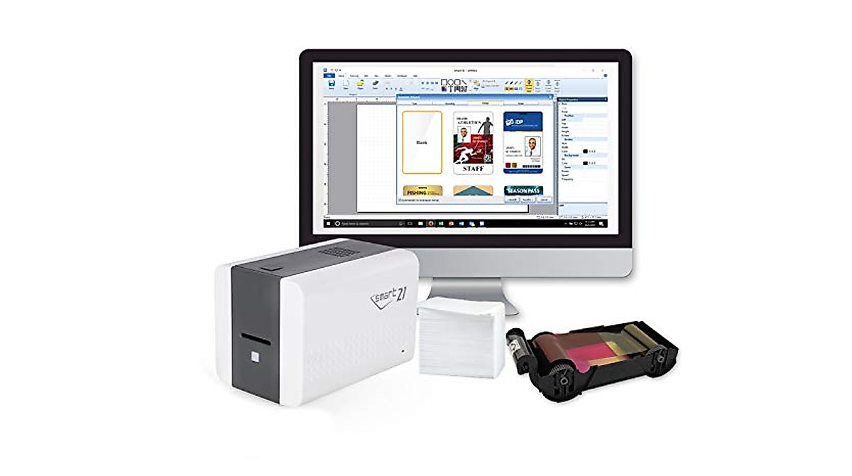 IDP SMART-21 Starter Kit - High-Speed ID Card Printer with Software