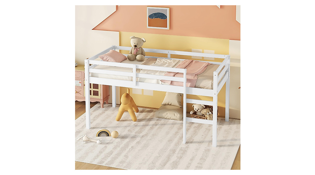 ANDORON Twin Loft Bed for Kids – Space-Saving & Safe with Guardrail