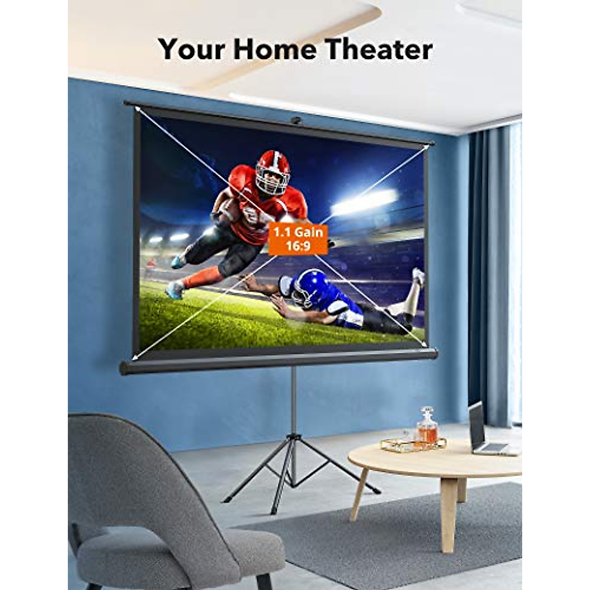Orgtoy 100-Inch Portable Projector Screen for Indoor & Outdoor Use
