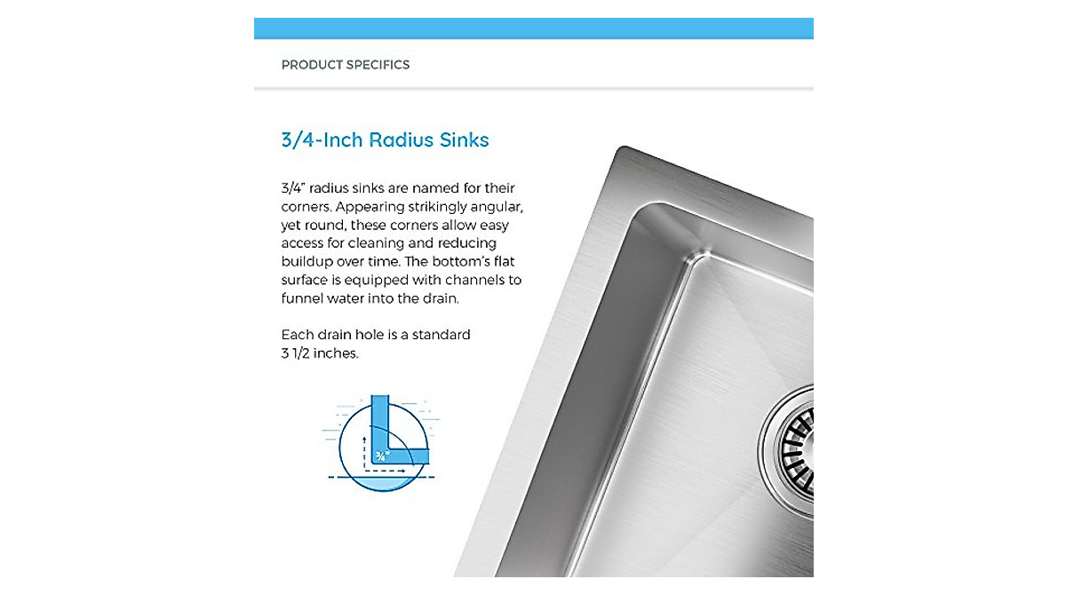 MR Direct 2620S-18 Stainless Steel Kitchen Sink