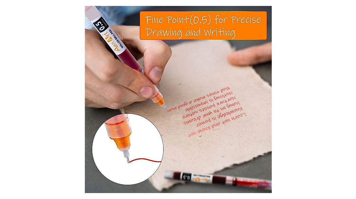 Vibrant 24-Pack Liquid Ink Rollerball Pens - Fine Tip 0.5mm for Smooth ...