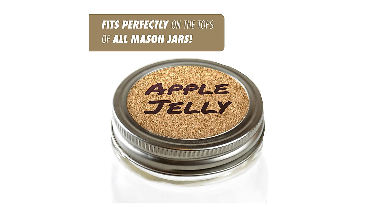 MESS Dissolvable Canning Labels for Jars - 200 Kraft Labels
