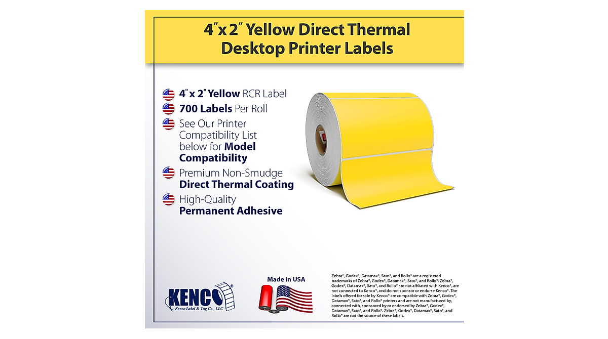 4x2 Thermal Barcode & Address Labels - Compatible with Zebra & More
