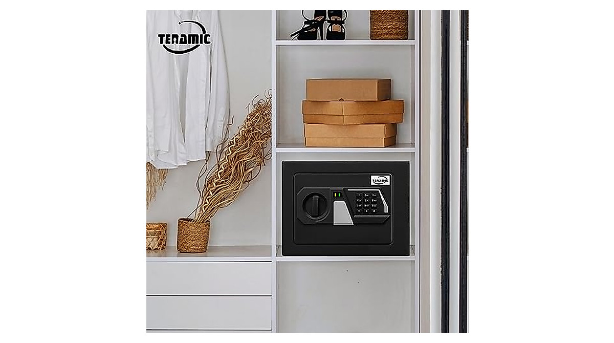 Tenamic 0.23 Cu Ft Electronic Safe Box - Secure Keypad Lock Cabinet