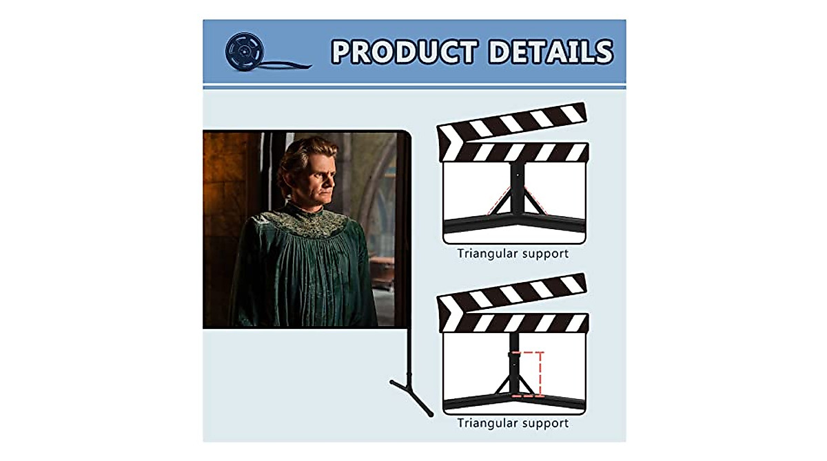 GT GETCO TECH 180-Inch Portable Projector Screen for Home & Outdoor Use