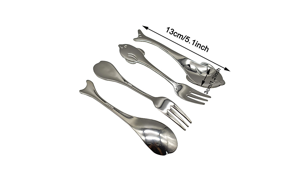 Maydahui 6PCS Fish Shape Spoons & Forks for Kitchen