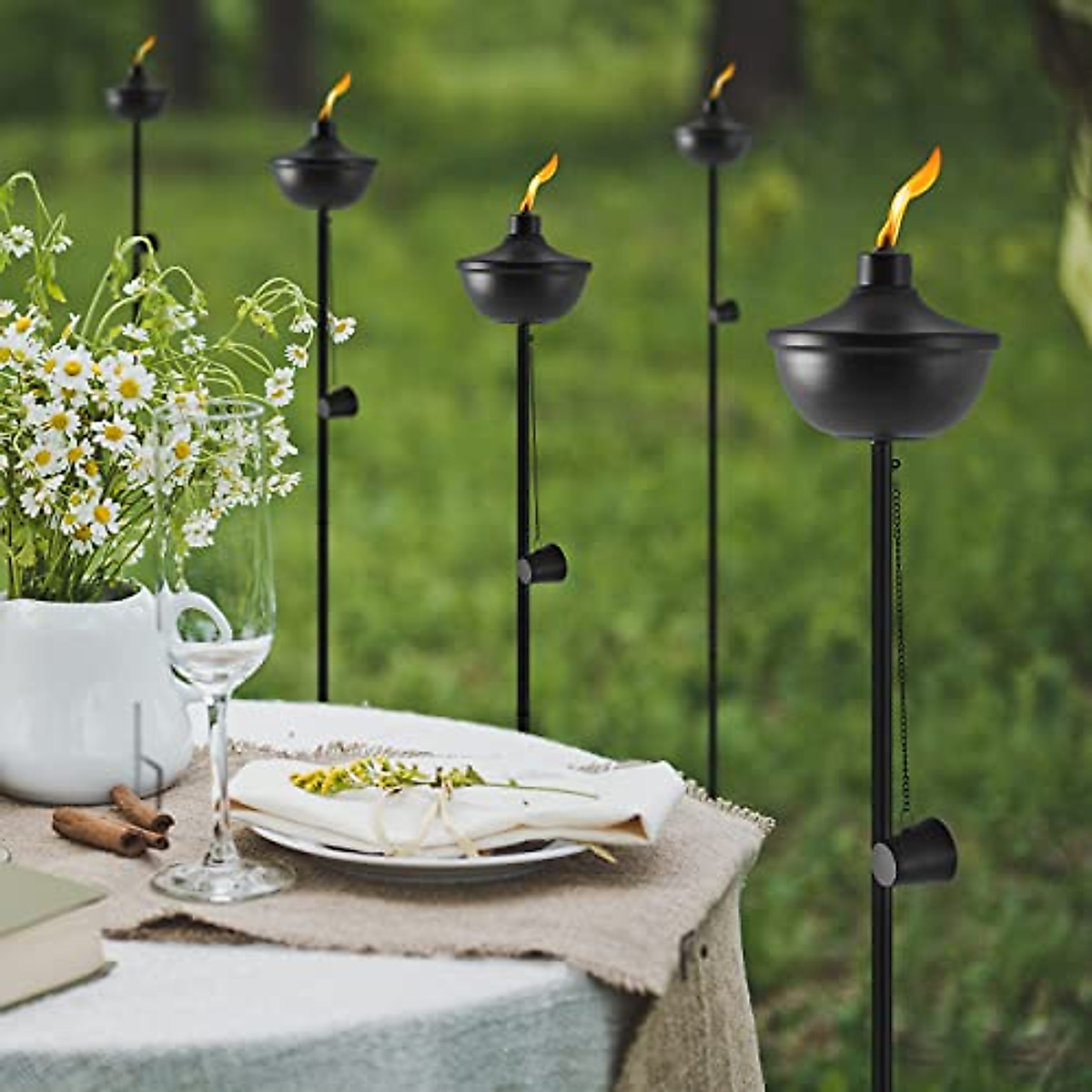 6 Packs Metal Garden Torches For Outside, 16oz Outdoor Metal Torch, Citronell... 768486349678 - View #3