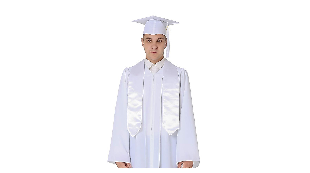 Unisex White Graduation Stole - Affordable Quality