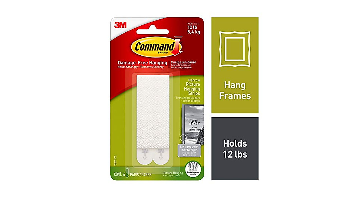 Command Hanging Strips White 4-Pairs - Damage-Free Wall Decor