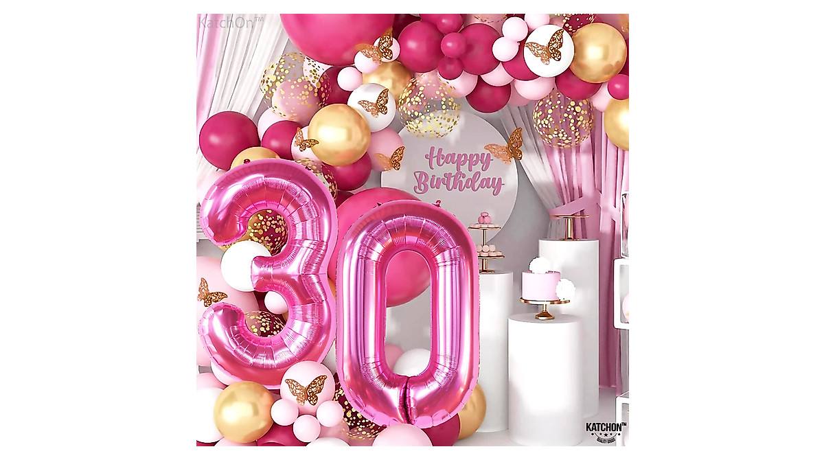 Hot Pink 30 Balloon Numbers - 40