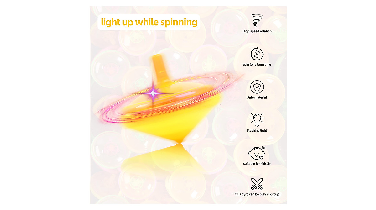 Light Up Spinning Tops - 100 LED Fun Party Favors