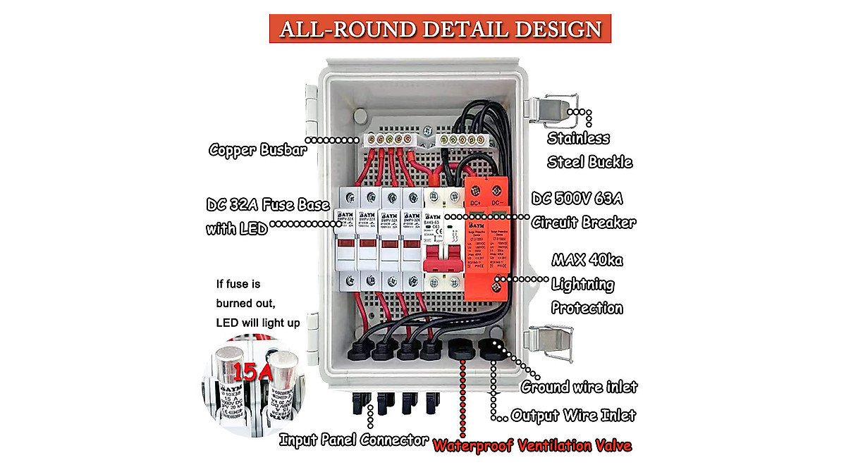 BAYM 4 in 1 Solar PV Combiner Box with Surge Protection