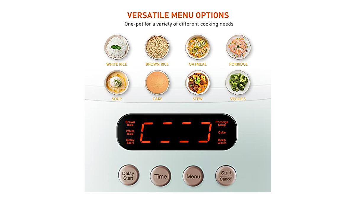 Bear Rice Cooker 8 Cups | 6 Functions & Fuzzy Logic Technology