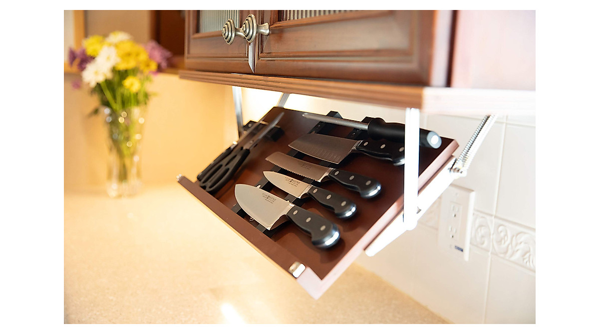 Under Cabinet Knife Storage - Organize Your Kitchen