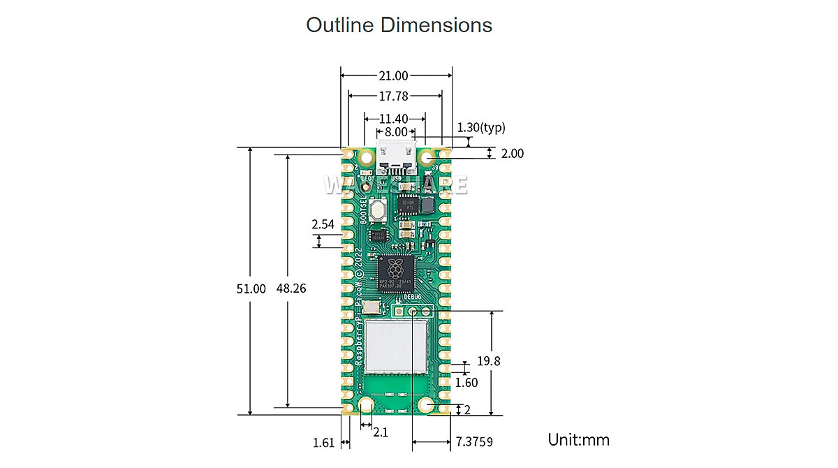Raspberry Pi Pico W Pre-Soldered Header | Built-in Wi-Fi