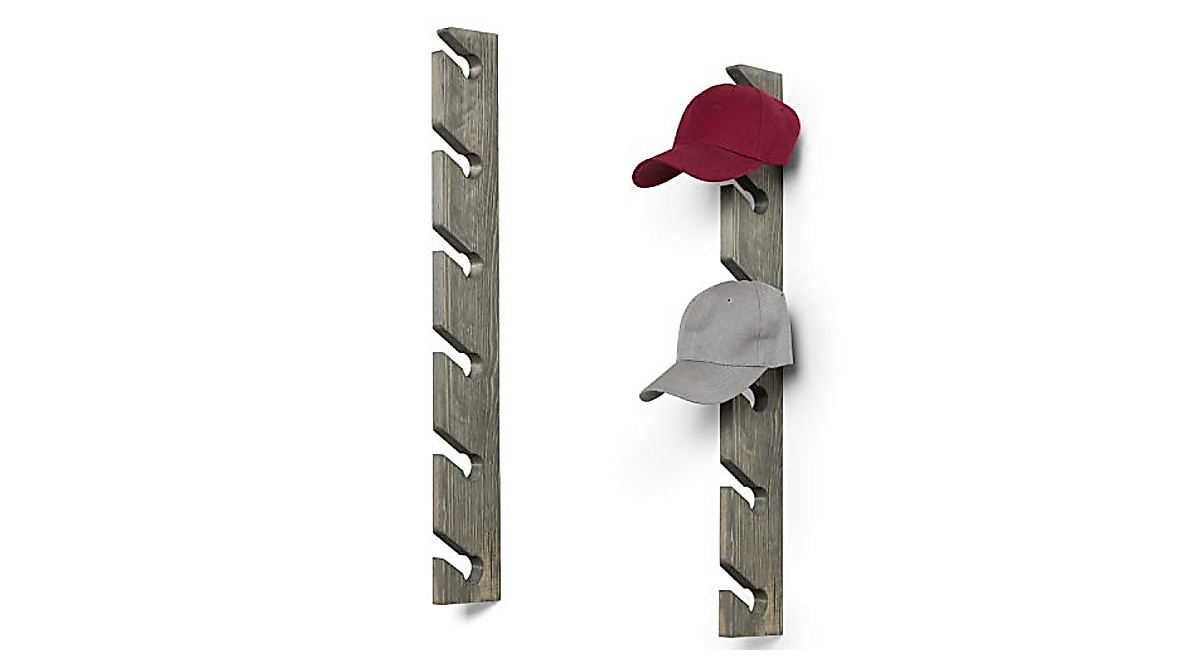 Stylish 30-Inch Wall Mount Baseball Cap Rack Set of 2