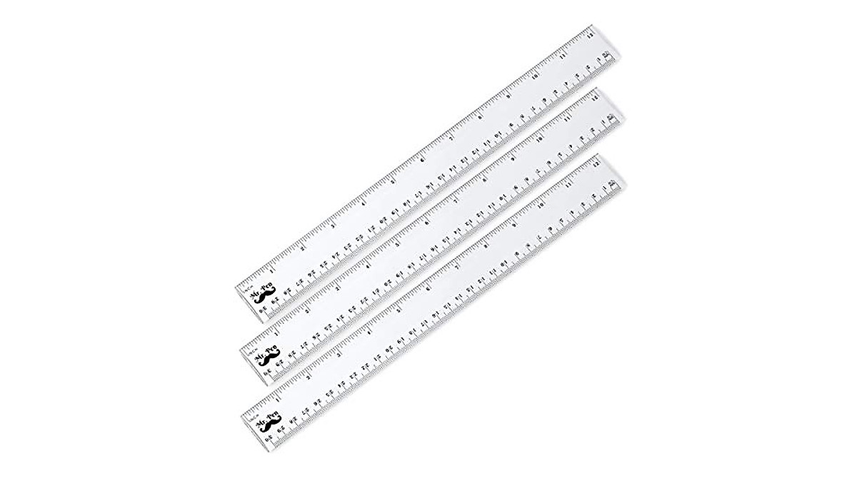 Mr. Pen Ruler Set - 12 Inch Plastic Rulers Pack of 3