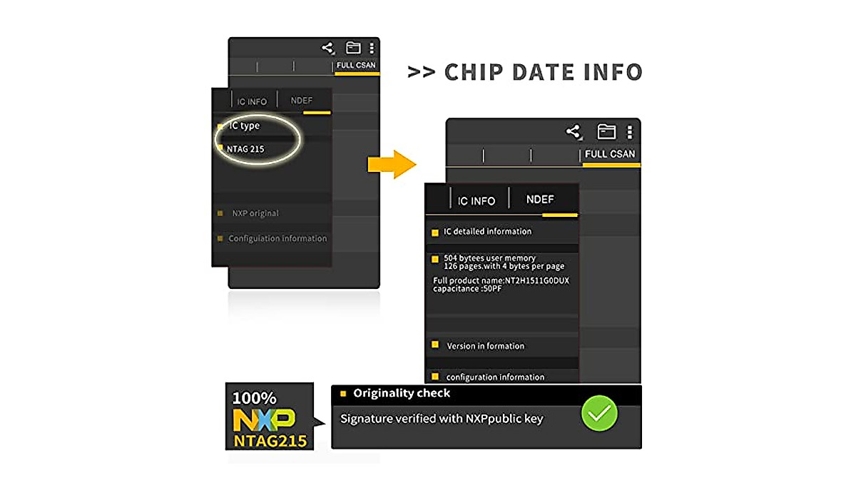 50 Pack NFC Stickers NTAG215 - Programmable Black Contactless Tags
