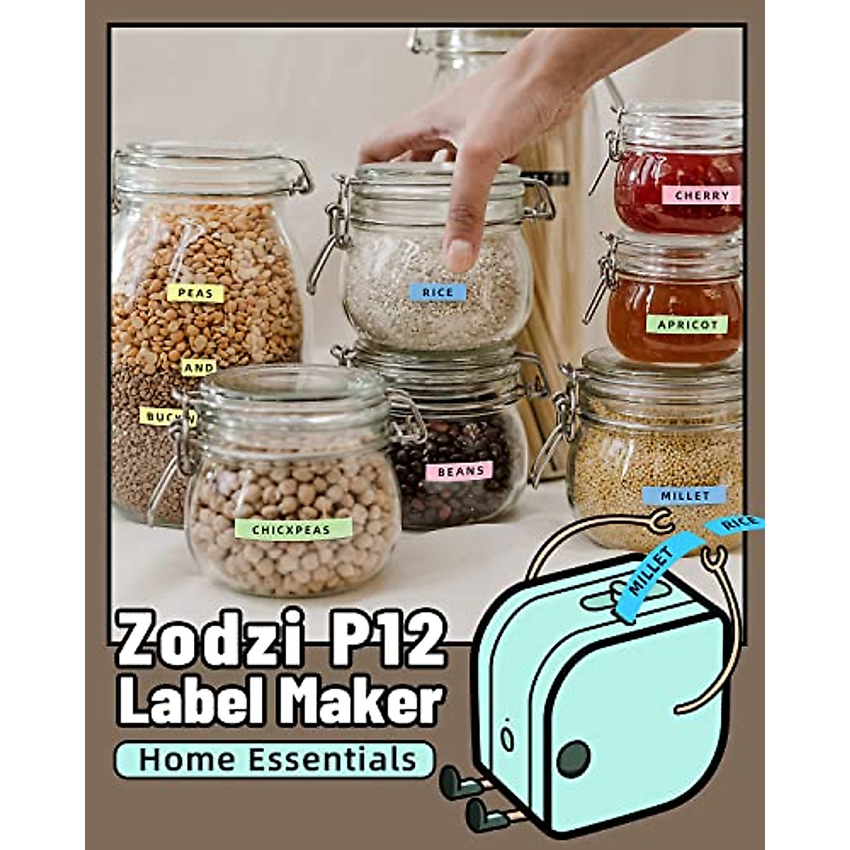 Zodzi Labeler with Color Fonts – Portable Bluetooth Thermal Printer