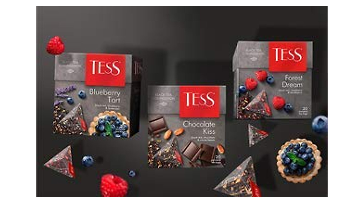 Enjoy Tess Blueberry Tart Black Tea in Pyramid Sachets