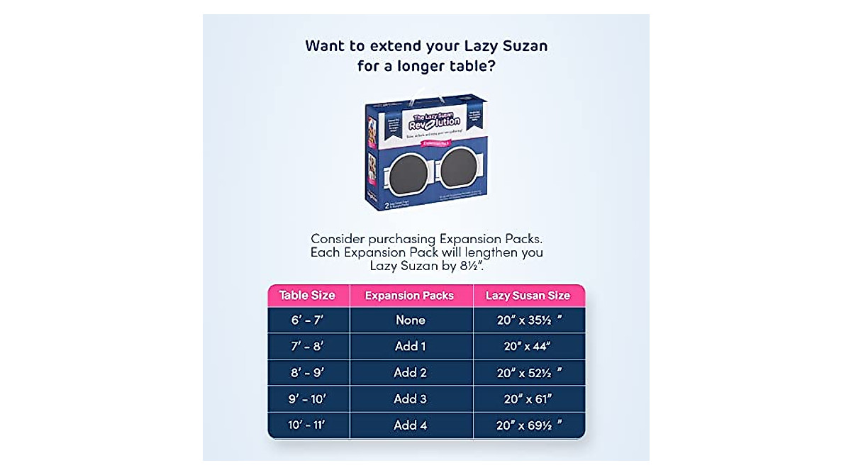 Lazy Susan Revolution - Expandable Turntable for Long Tables