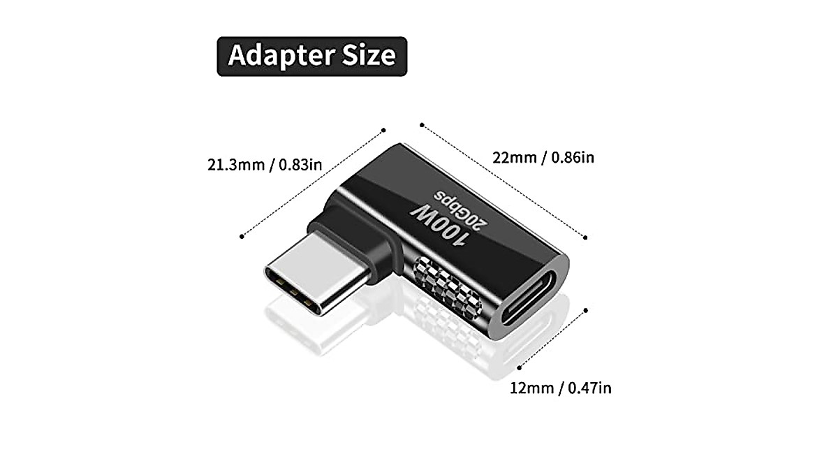 Duttek 90 Degree USB C Adapter - Fast Charging & 8K Support