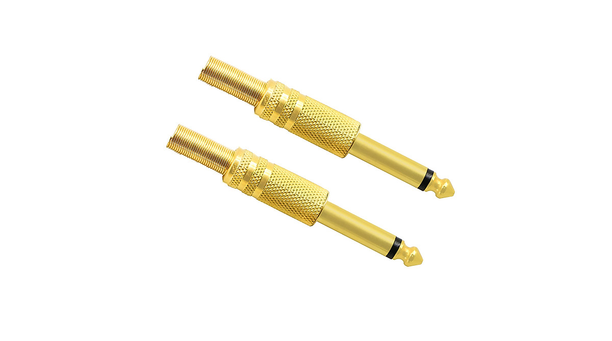 2x 6,35 Mm TRS 90° Rechtwinklige Audio-Stecker, Vergoldet, Zum Selberlöten – Für Gitarrenkabel, Mikrofone & Mehr