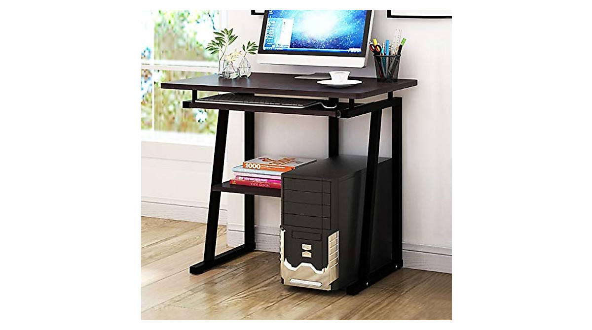Modern Computer Desk with Storage & Pullout Tray