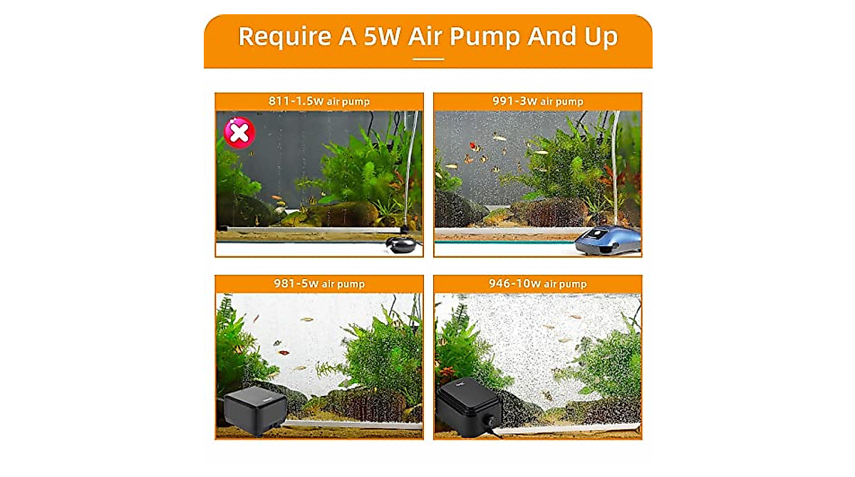 Hygger Bubble Curtain Wall Aquarium Air Stone Kit
