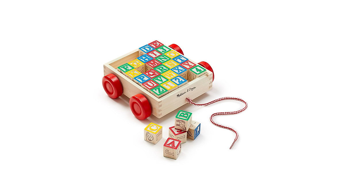 Melissa & Doug ABC Wooden Block Cart for Toddlers - Educational Toy