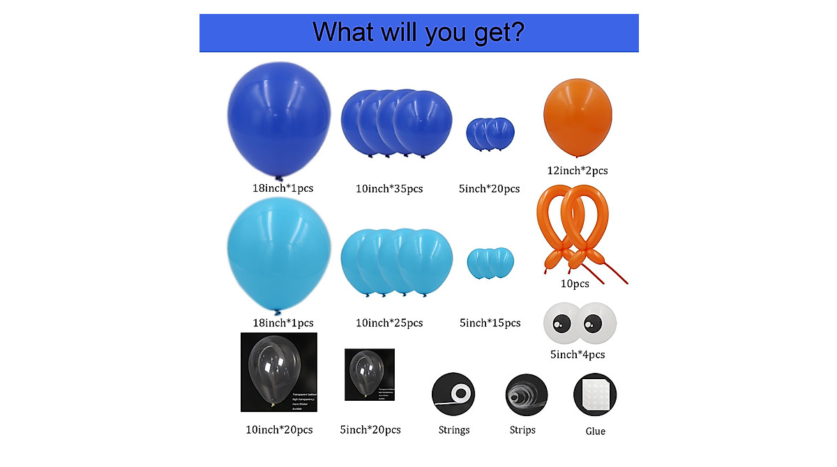 Blue Balloon Garland Arch Kit - 160 Pcs for Party Decorations