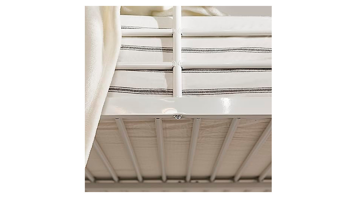 Walker Edison Urban Industrial Loft Bunk Bed in White