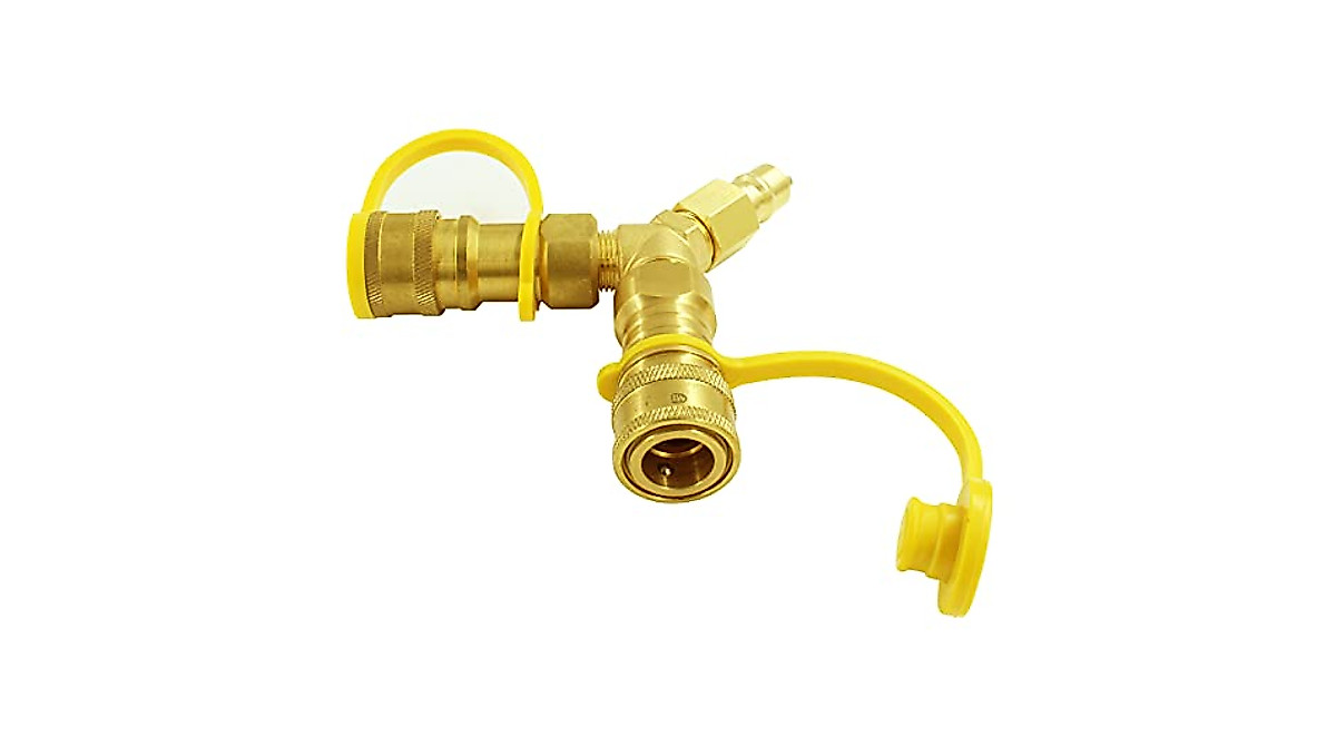 MCAMPAS 3/8'' Y Splitter Natural Gas Adapter for Outdoor Appliances