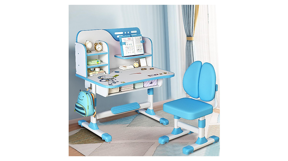 LINASHI Kids Desk Set - Adjustable & Ergonomic Study Table