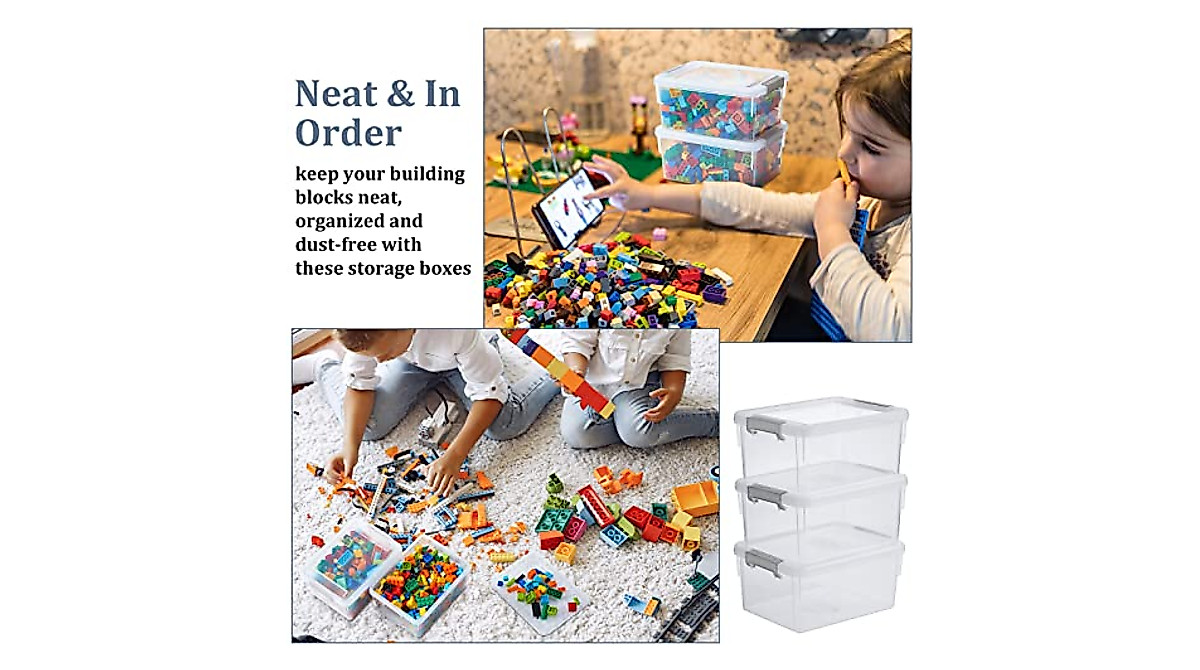 24-Pack Clear Plastic Storage Containers - Stackable & Secure Lids