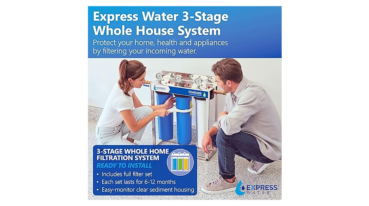Express Water 3-Stage Whole House Water Filter System