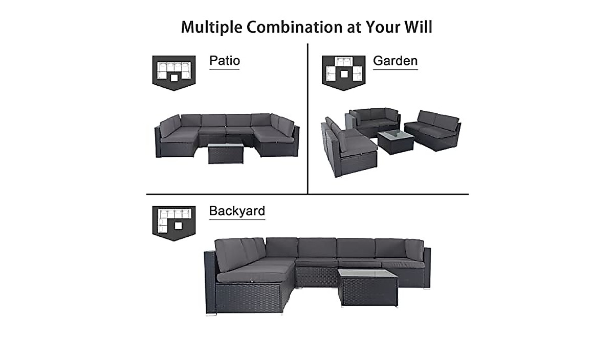 SUNCROWN 7-Piece Outdoor Patio Furniture Set