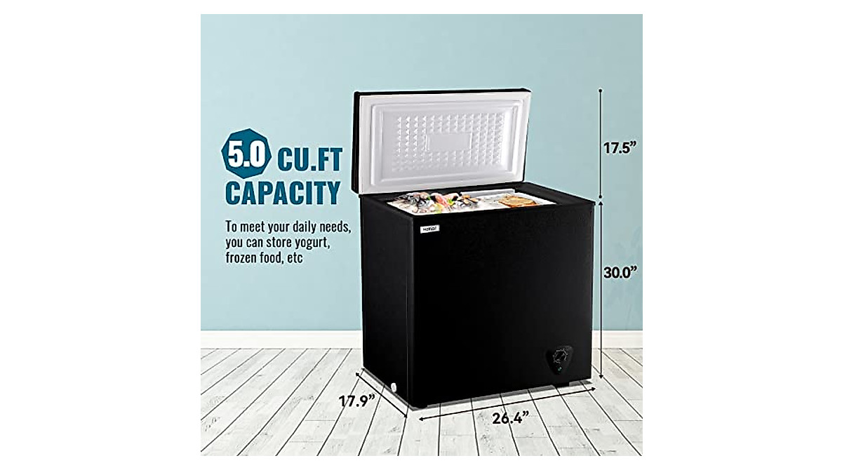 Compact 5.0 Cu.Ft Deep Freezer with 7 Settings