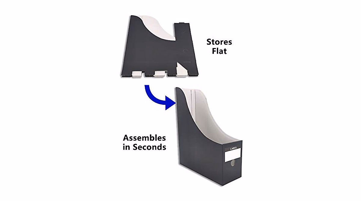 HUAPRINT Black Magazine File Holder - 12 Pack Organizer