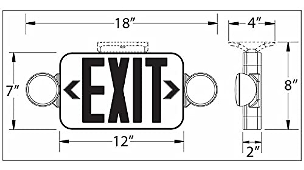 Mini LED Exit Sign & Emergency Light Combo - Save Energy