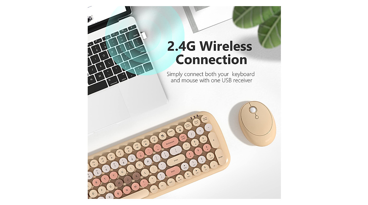 MOFII Retro Wireless Keyboard & Mouse Combo - Stylish & Easy